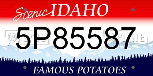 5P85587 Idaho License Plate