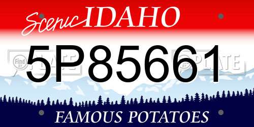 5P85661 Idaho License Plate