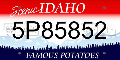 5P85852 Idaho License Plate