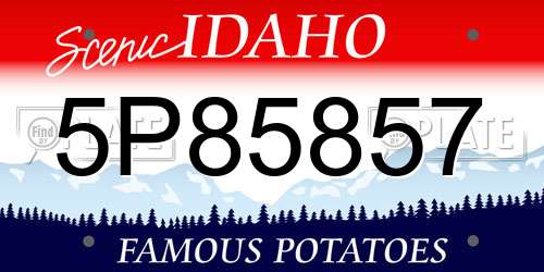 5P85857 Idaho License Plate