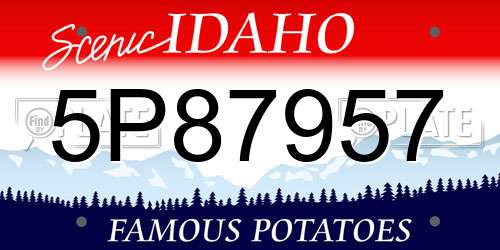 5P87957 Idaho License Plate