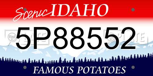 5P88552 Idaho License Plate