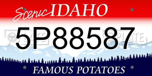 5P88587 Idaho License Plate