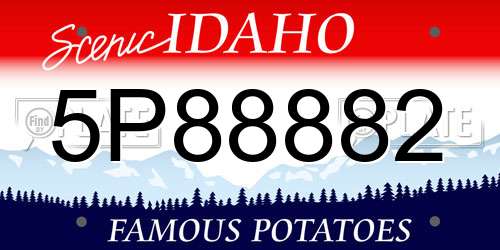 5P88882 Idaho License Plate