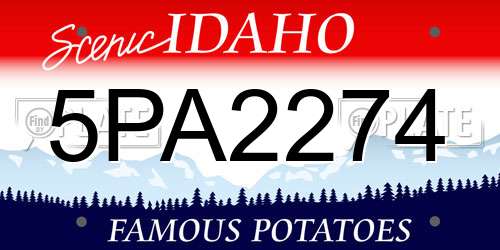 5PA2274 Idaho License Plate