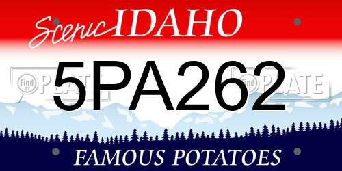 5PA262 Idaho License Plate