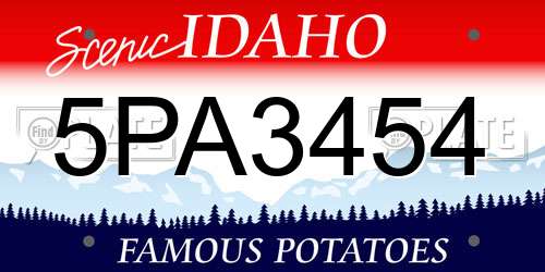 5PA3454 Idaho License Plate