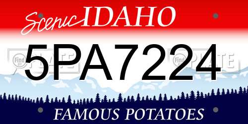 5PA7224 Idaho License Plate