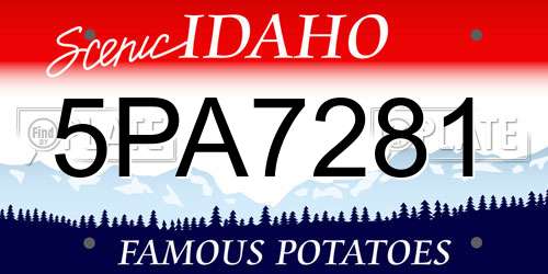 5PA7281 Idaho License Plate