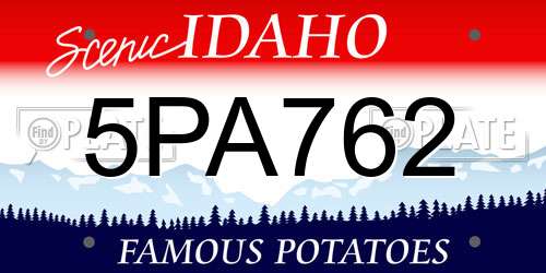 5PA762 Idaho License Plate