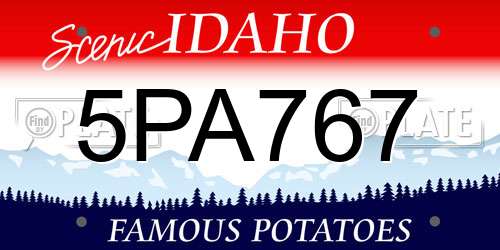 5PA767 Idaho License Plate