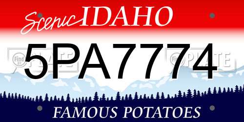 5PA7774 Idaho License Plate