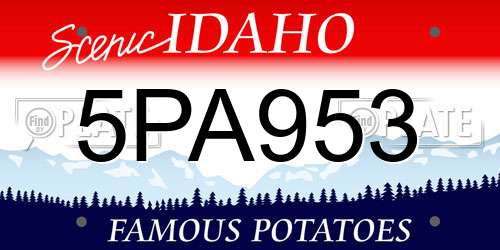5PA953 Idaho License Plate