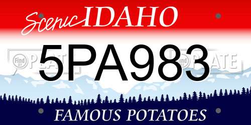 5PA983 Idaho License Plate
