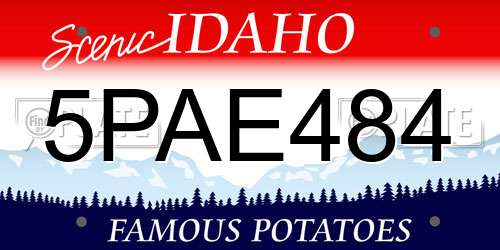 5PAE484 Idaho License Plate