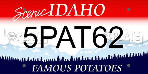 5PAT62 Idaho License Plate