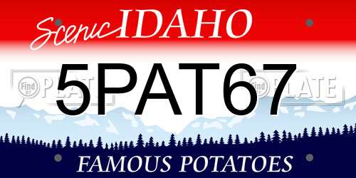 5PAT67 Idaho License Plate