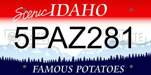 5PAZ281 Idaho License Plate