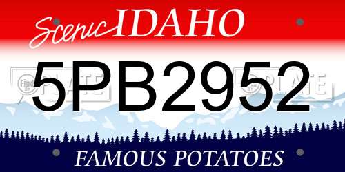 5PB2952 Idaho License Plate