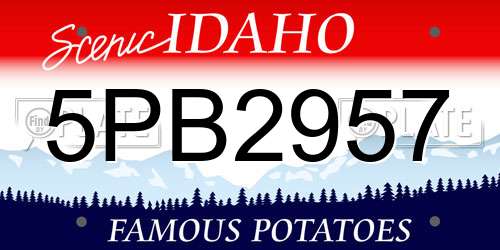 5PB2957 Idaho License Plate