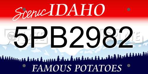 5PB2982 Idaho License Plate