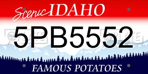5PB5552 Idaho License Plate