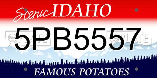 5PB5557 Idaho License Plate