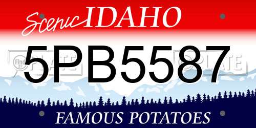 5PB5587 Idaho License Plate