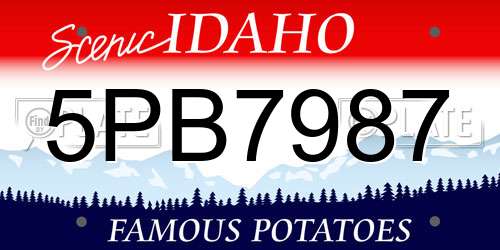 5PB7987 Idaho License Plate