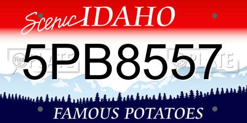 5PB8557 Idaho License Plate