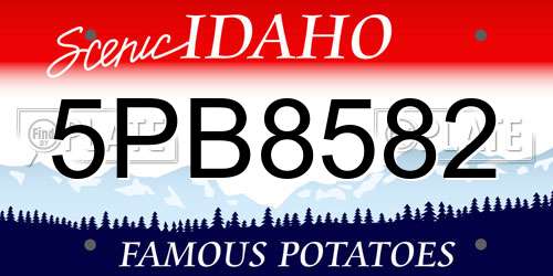 5PB8582 Idaho License Plate