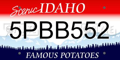 5PBB552 Idaho License Plate