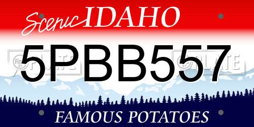 5PBB557 Idaho License Plate