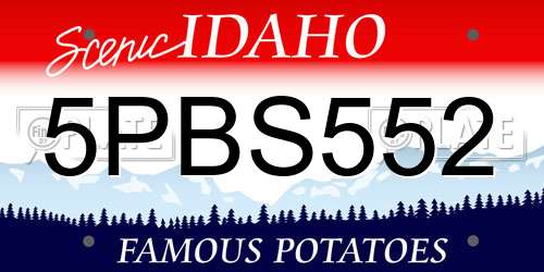 5PBS552 Idaho License Plate