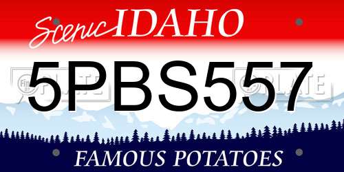 5PBS557 Idaho License Plate