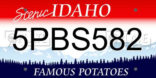 5PBS582 Idaho License Plate