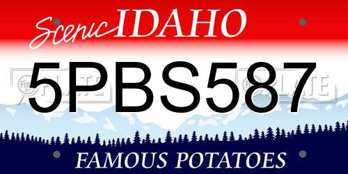 5PBS587 Idaho License Plate