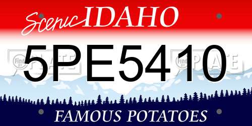 5PE5410 Idaho License Plate