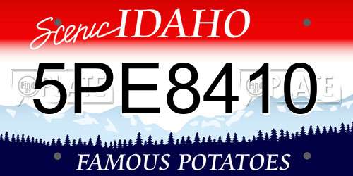 5PE8410 Idaho License Plate