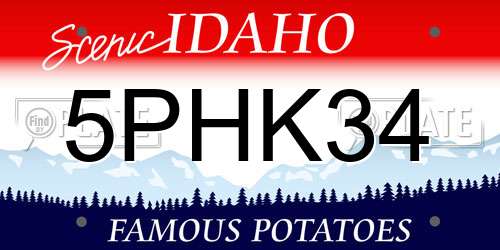 5PHK34 Idaho License Plate