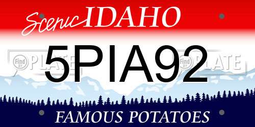 5PIA92 Idaho License Plate