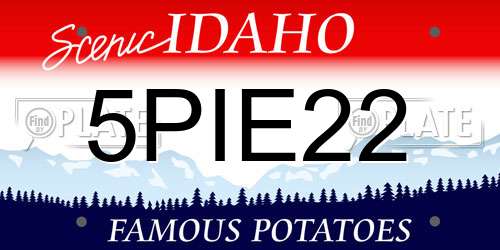 5PIE22 Idaho License Plate