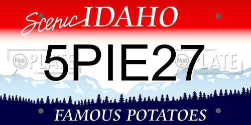 5PIE27 Idaho License Plate