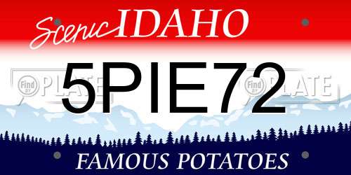 5PIE72 Idaho License Plate
