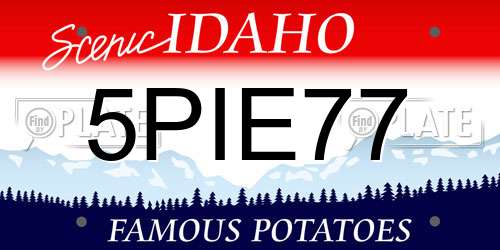 5PIE77 Idaho License Plate