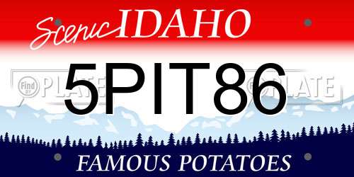 5PIT86 Idaho License Plate