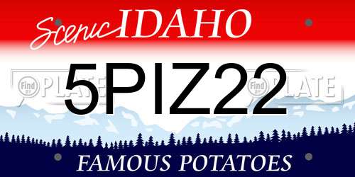 5PIZ22 Idaho License Plate