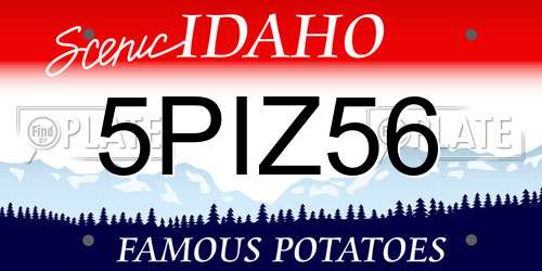 5PIZ56 Idaho License Plate