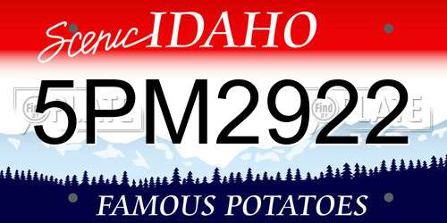5PM2922 Idaho License Plate