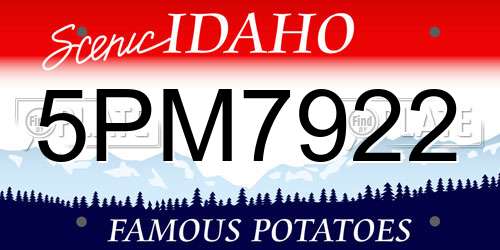 5PM7922 Idaho License Plate